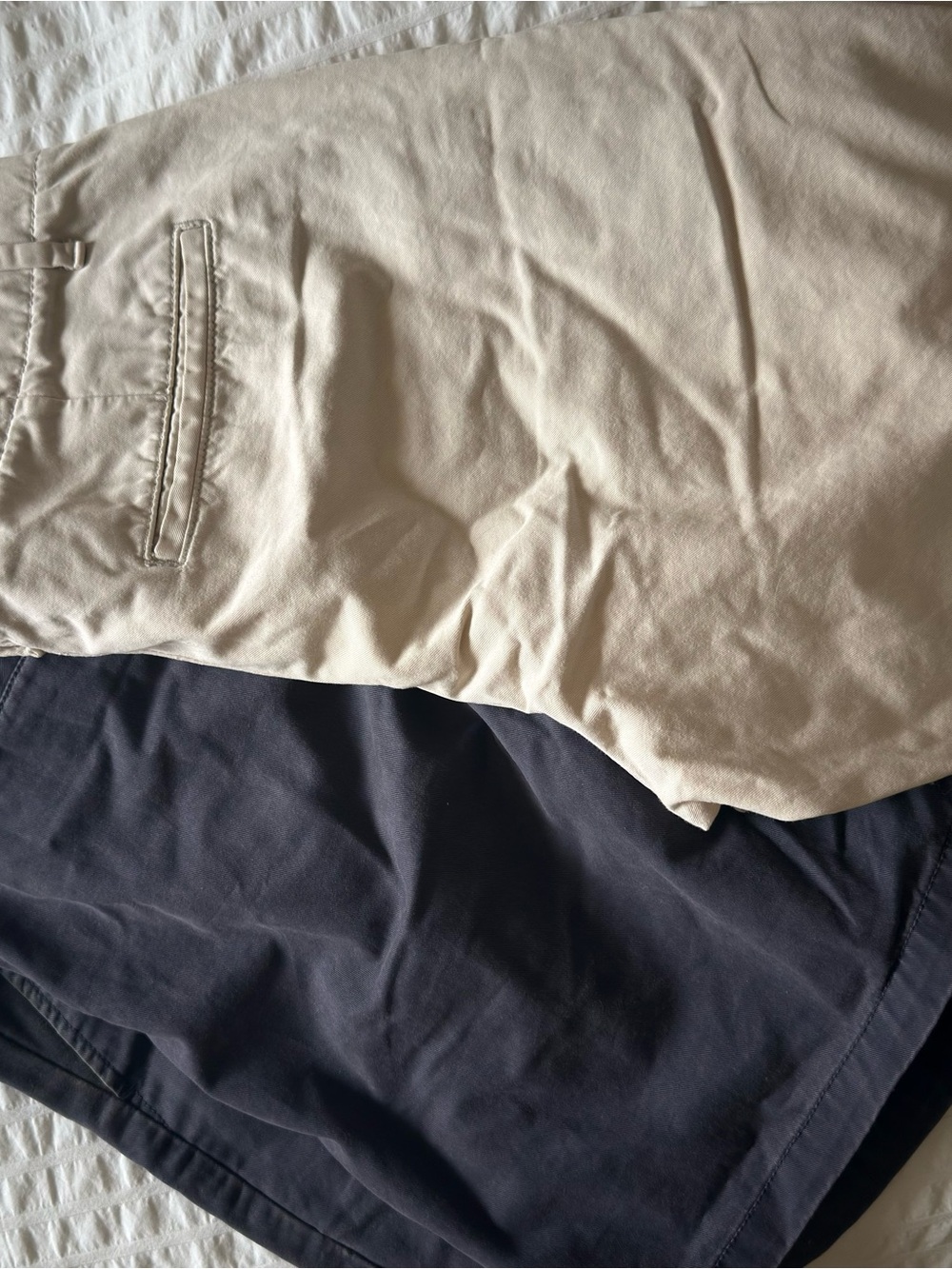 Beige and Navy Cotton Chino shorts - Classic Two pack